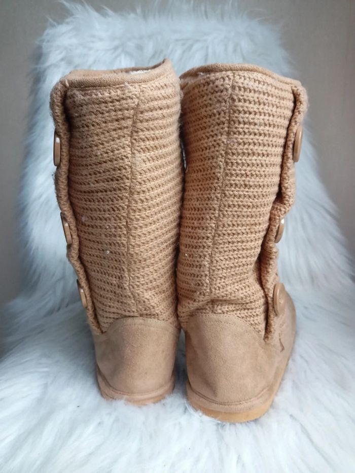 Bottes fourrées en tricot Camel clair P38 - photo numéro 2