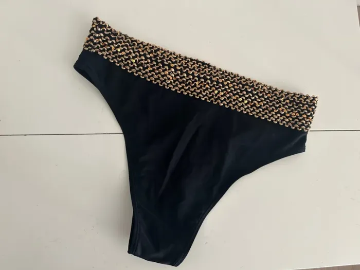 Slip de maillot de bain, culotte, maillot de bain, bas de maillot de bain noir, neuf taille L - photo numéro 3