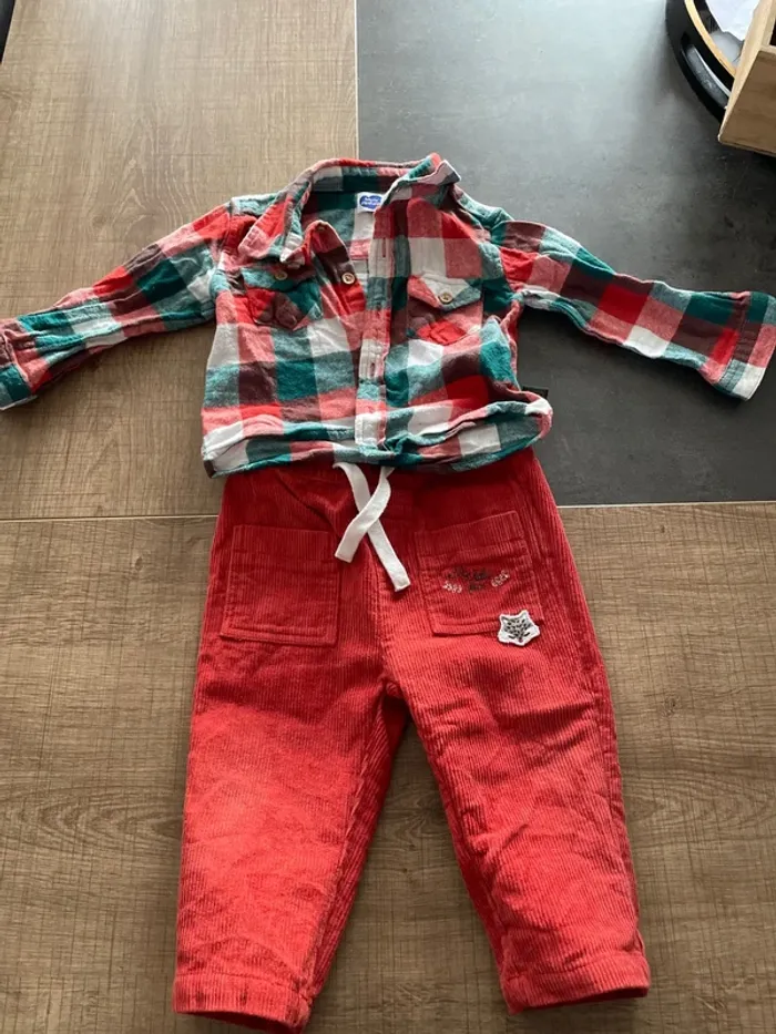 Ensembles chemise +pantalon velour