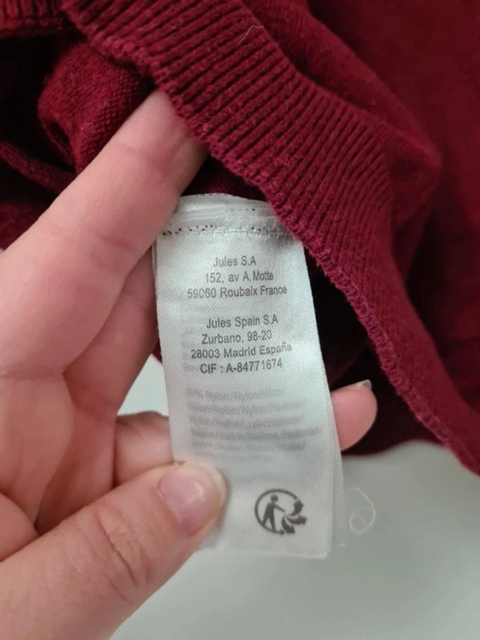 Pull fin taille M rouge - Marque Jules - photo numéro 6