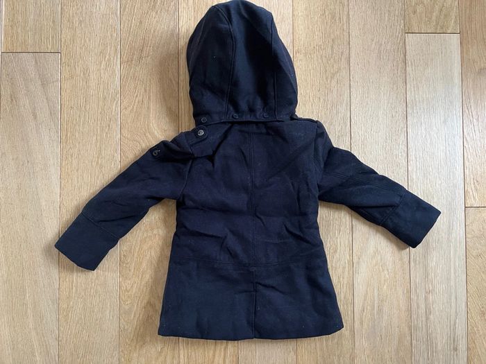 Manteau chaud fourrure fille okaidi bleu marine 3 ans très bon état - photo numéro 6