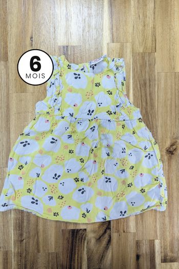 Robe légère jaune à fleur - Compagnie des petits 6 mois
