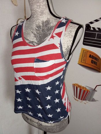 Debardeur femme motif drapeau américain, usa,  taille S ou 36