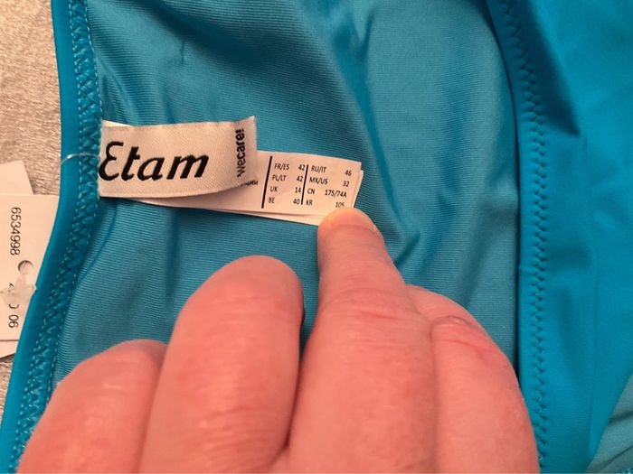 Bas de maillot de bain bleu Etam neuf - photo numéro 4