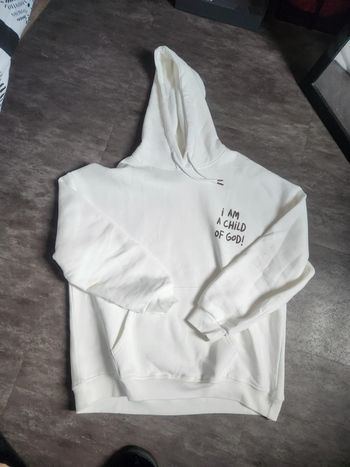 Sweat large blanc avec logo