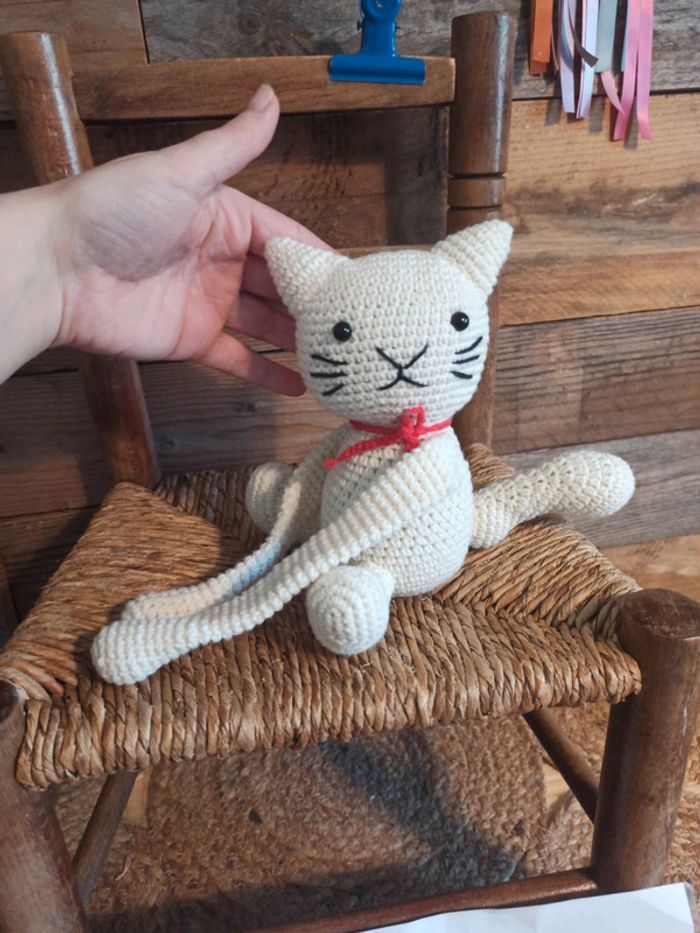 Peluche crochet chat fait main tbe - photo numéro 4