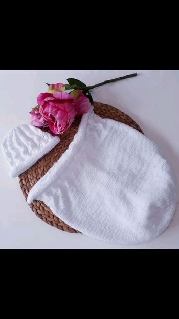 Cocon de naissance laine mérinos tricot bébé