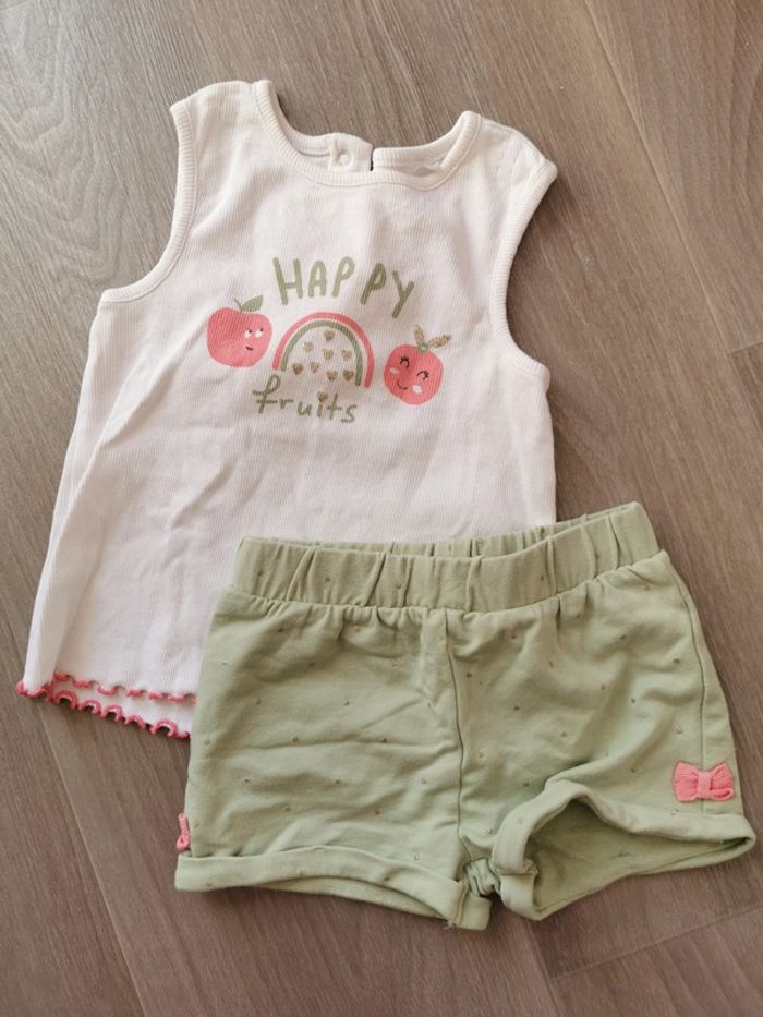 Ensemble short fille 23 mois