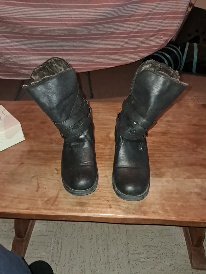 Bottines à tallons grises foncées intérieur moumouté - photo numéro 8