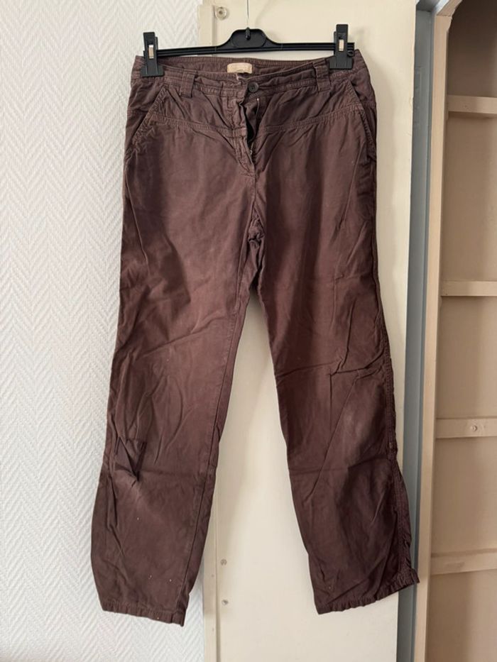 Pantalon large marron femme taille M