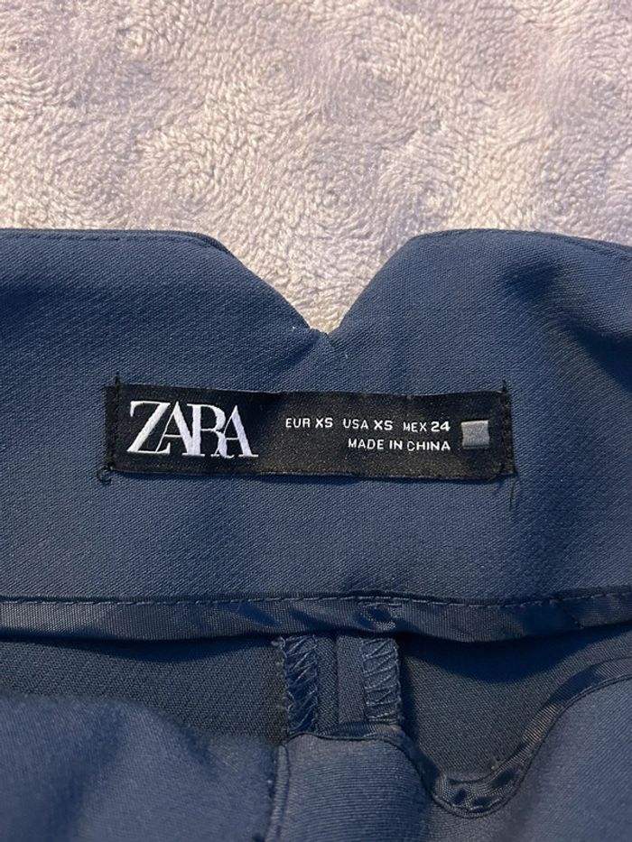 Pantalon taille haute bleu foncé XS Zara - photo numéro 9