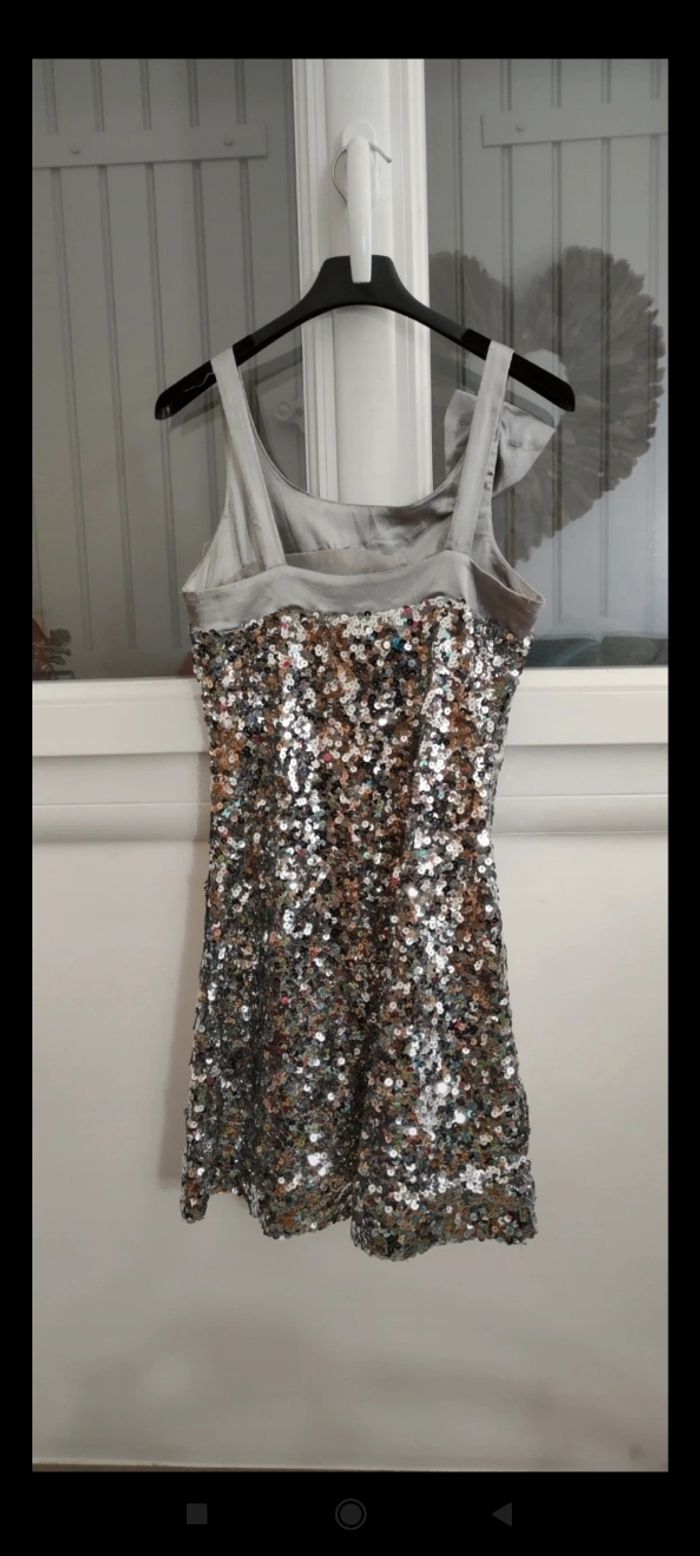 Robe sequins Argenté femme taille S bon état - photo numéro 2