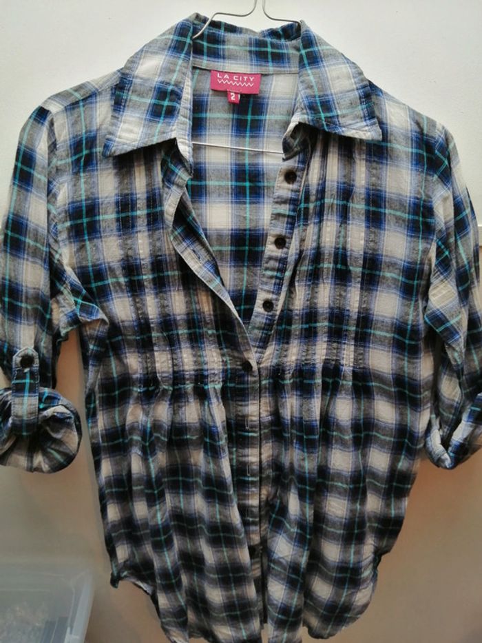 Chemise blouse à carreaux