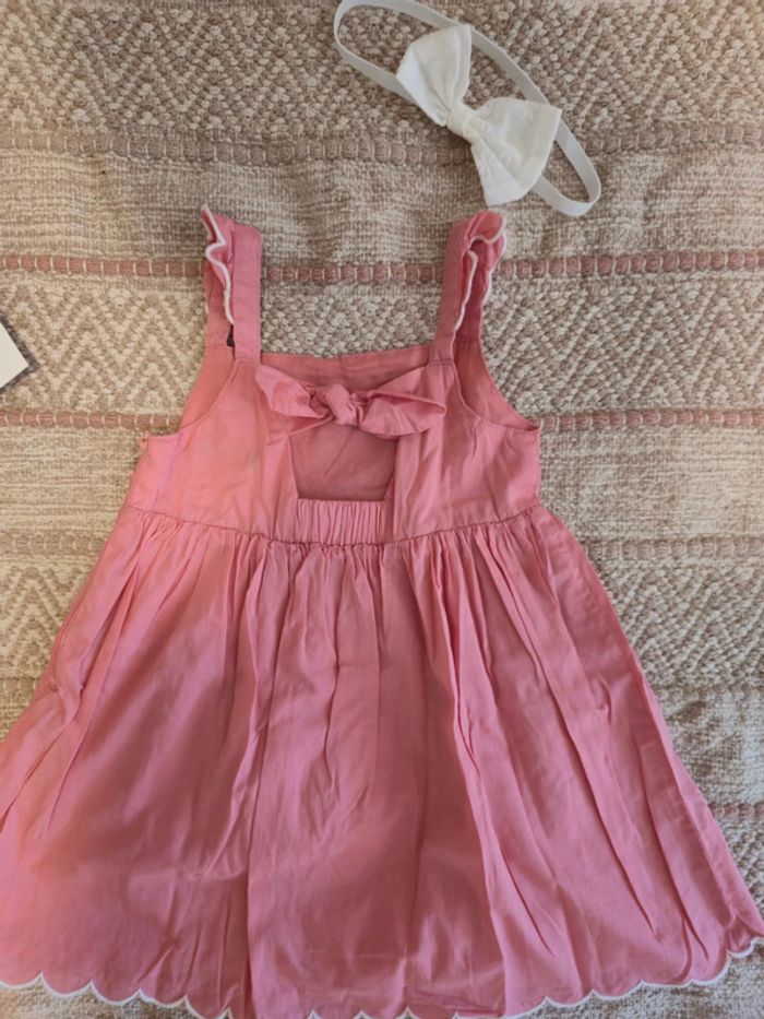 Robe rose avec broderies blanches et bandeau Sergent Major 2 ans - photo numéro 3