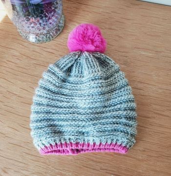 🌸 Bonnet à pompon en maille - Crivit - 10-14 ans 🌸