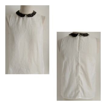 Blouse sans manches écrue doublée Pimkie taille 36