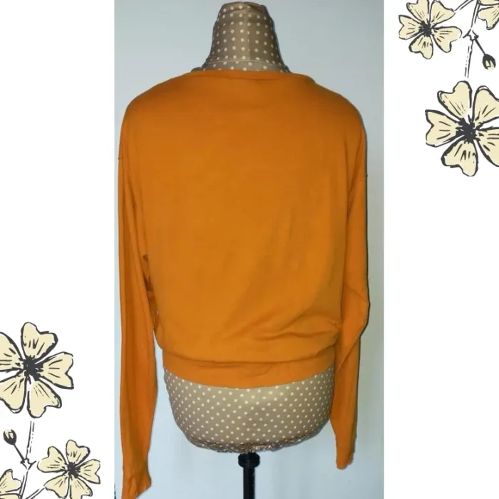 T-shirt manche longue femme orange, taille M, excellent état, H&M - photo numéro 4