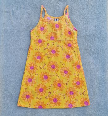 Robe d'été jaune et orange vintage 90's 8 ans