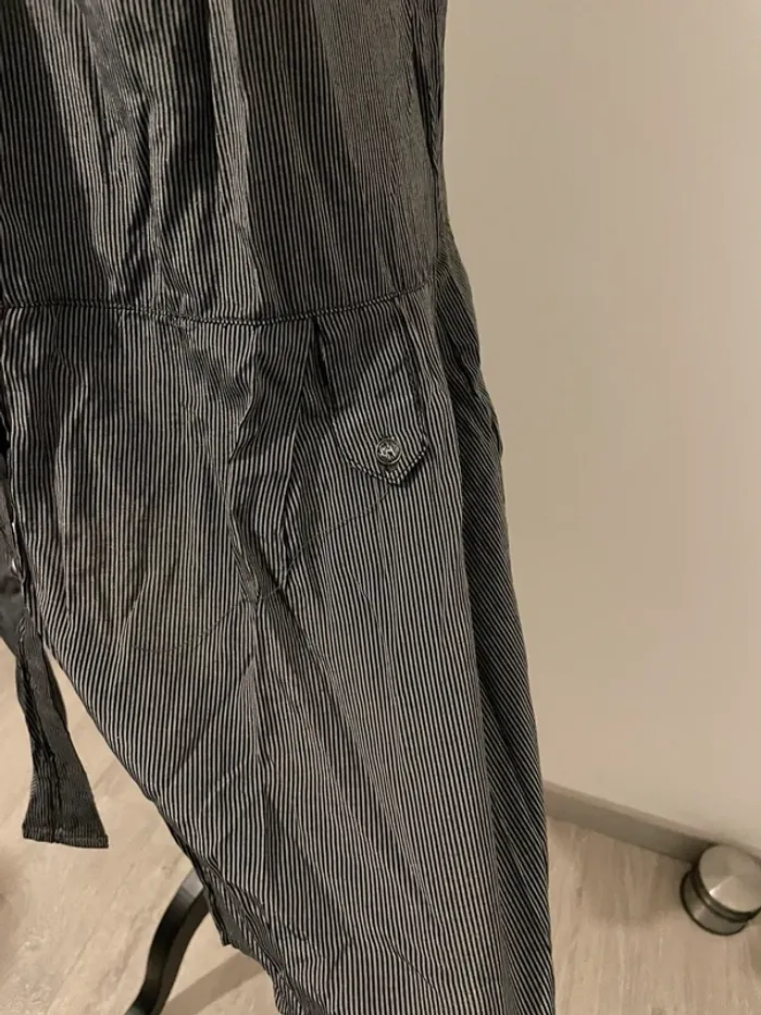 Robe chemise noire rayée Tolentino – Taille S - photo numéro 6
