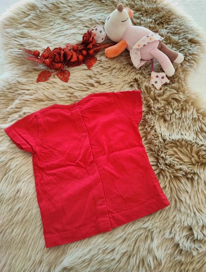 T-shirt  fushia sucre d'orge  6 mois - photo numéro 2