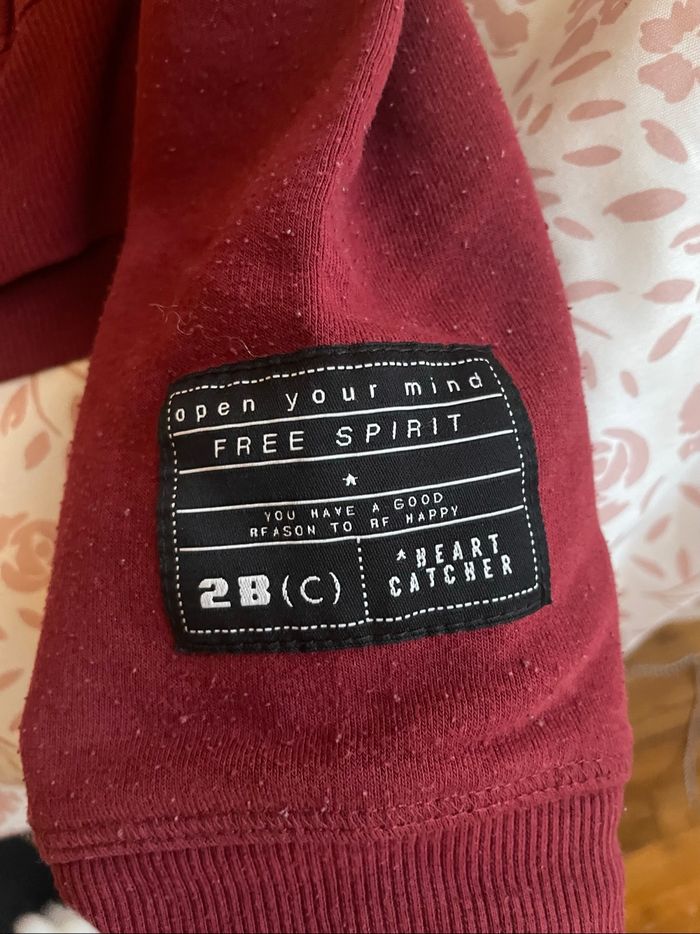 Sweat à capuche bordeaux - photo numéro 2