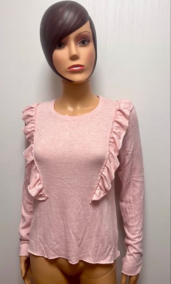 Pull rose à volants Jennyfer