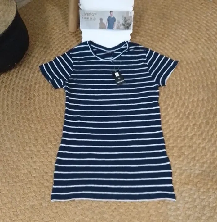 👕 tee-shirt taille S (34-36) lin et coton - Livergy - photo numéro 2
