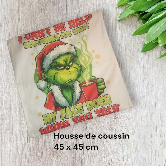 Housse de coussin Grinch Noël