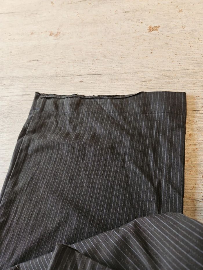 Pantalon à jambes larges, brun foncé avec fines lignes, Etam, 46 - photo numéro 9