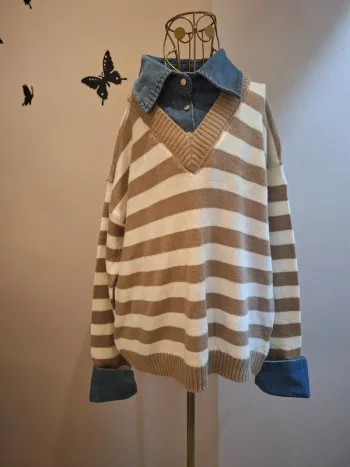 Pull marinière & jeans 2 en 1