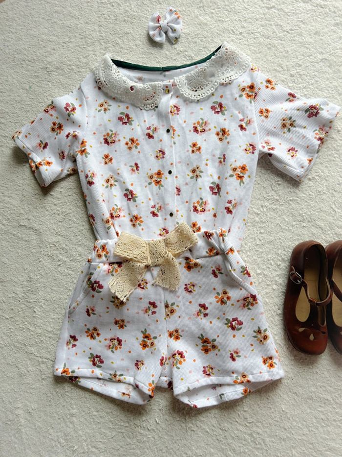 Ensemble créatrice blouse short et noeud 8 ans neuf - photo numéro 2