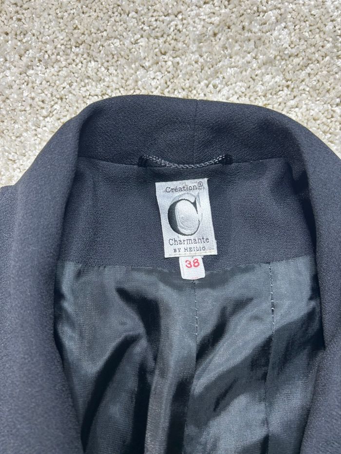 🖤🤍 BLAZER LONG ZÉBRÉ – TAILLE 38 FEMME – VINTAGE & ULTRA CLASSE 🤍🖤 - photo numéro 7