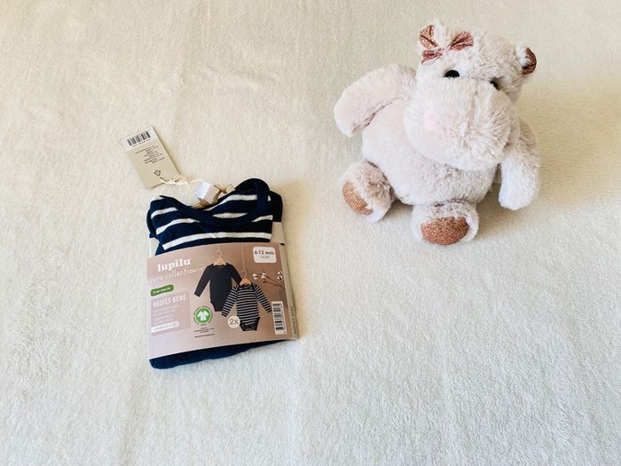 Lot bodies en mesh neufs coton bio 74/80 cm