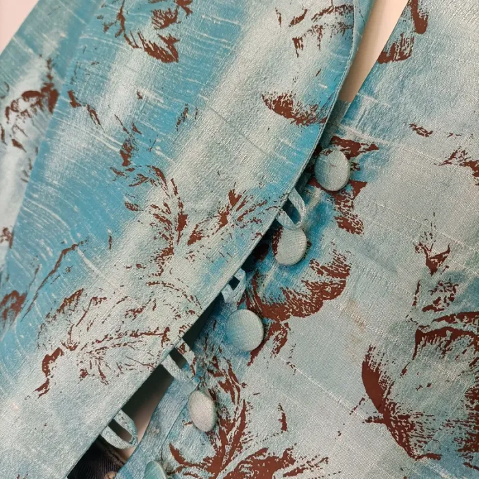 Chemise Dona Louisa Paris 46 turquoise motif made in france - A199 - photo numéro 8