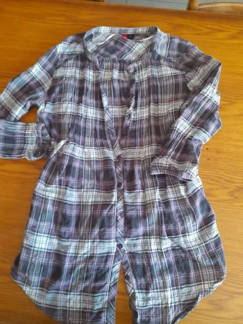 Chemise a carreaux manches 3/4