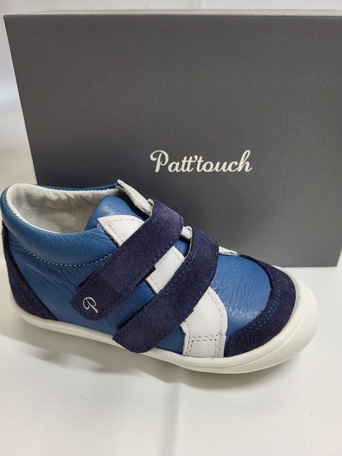 Chaussures tennis garçon en cuir bleu Point 22 Made in France 🇨🇵