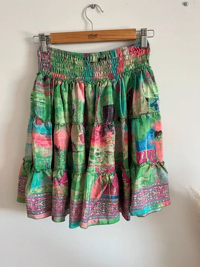 Ensemble d’été jupe + crop top vert - photo numéro 4