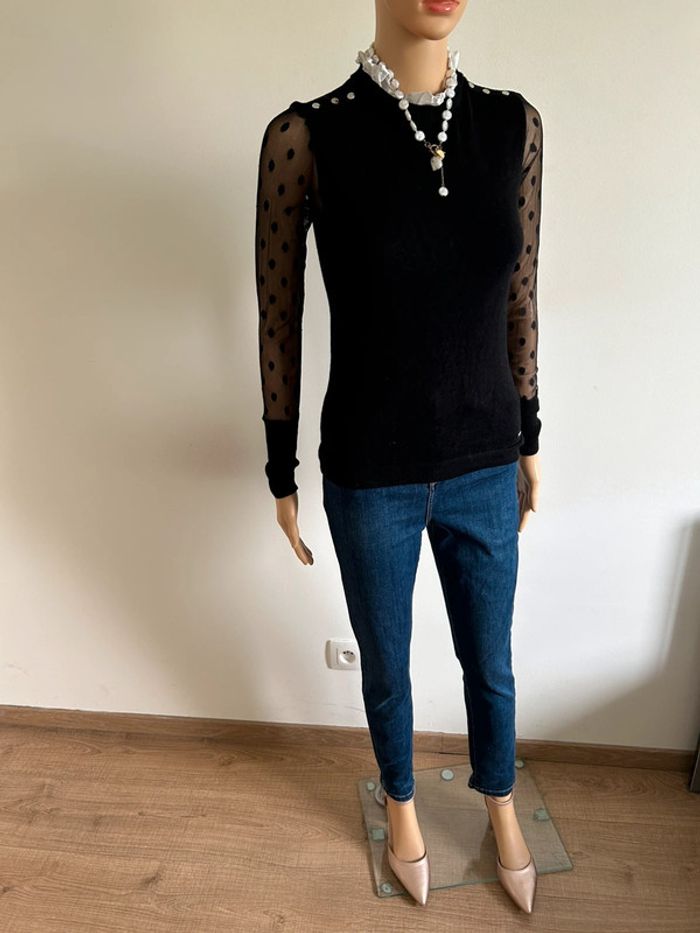 Pull noir et blanc Morgan taille XS bon état - photo numéro 4