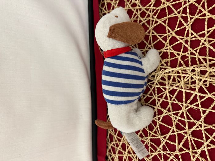 Peluche chien JACADI marinière bleu blanc rouge - photo numéro 4