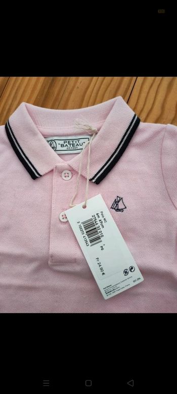 Polo manches courtes fille 6 mois Petit Bateau