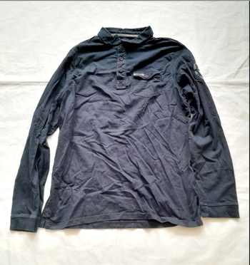 Tee shirt à manches longues homme col à boutons bleu marine Company Man's taille M