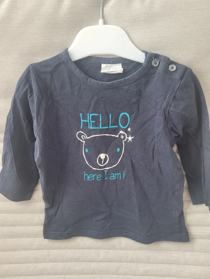 Tee shirt hello 18 mois - photo numéro 2