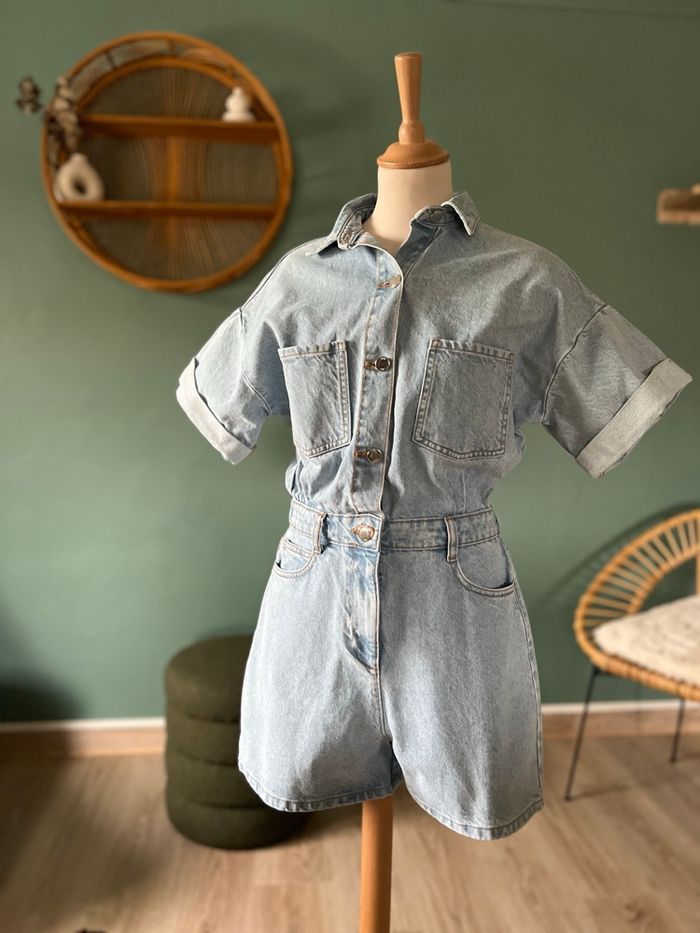 💙 Combishort ZARA en Jean Clair – Taille S - photo numéro 2