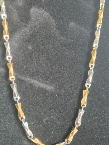 Collier homme couleur argent et doré