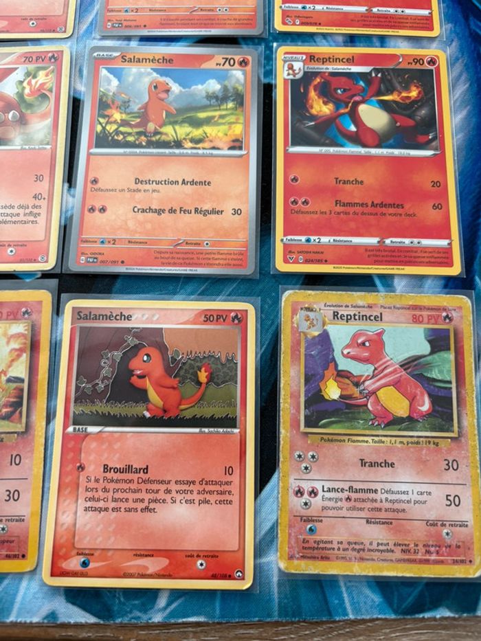 Lot de 12 cartes pokemon reptincel / salameche - photo numéro 4