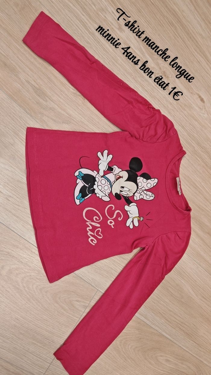 T-shirt manche longue Minnie 4ans - photo numéro 1