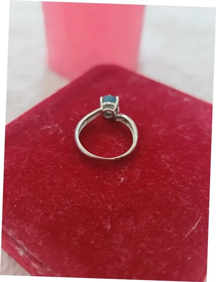 Bague en argent avec pierre turquoise – Taille 18,1 mm - photo numéro 3