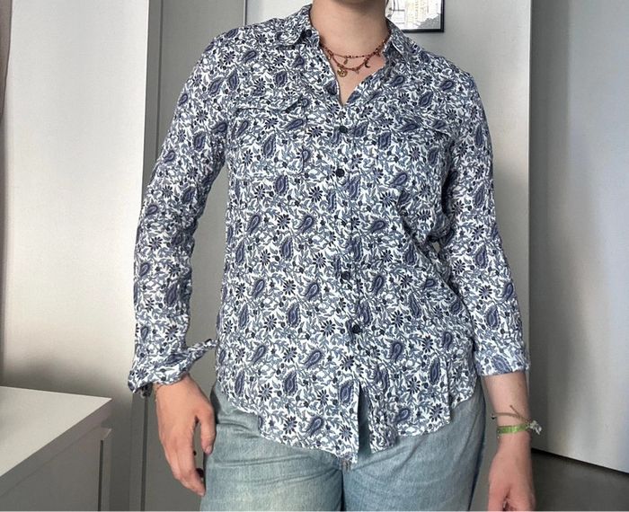 Chemise 100% lin à motifs – Monoprix – Taille 38