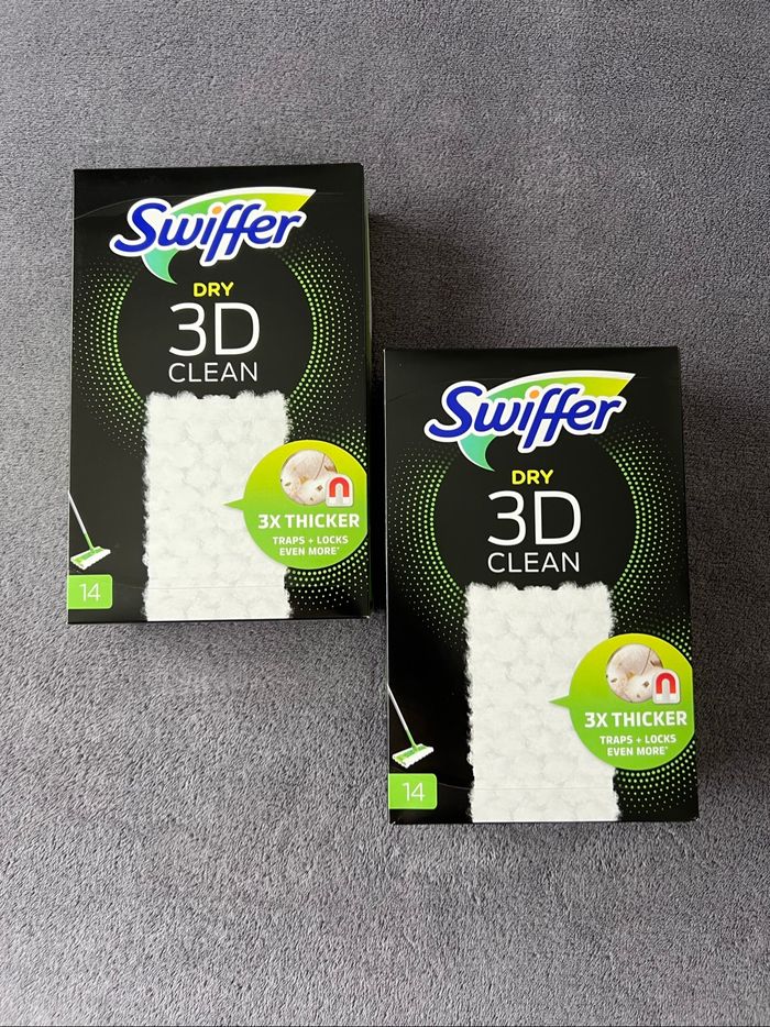 Lot de 2 boîtes de 14 lingettes swiffer dry 3D