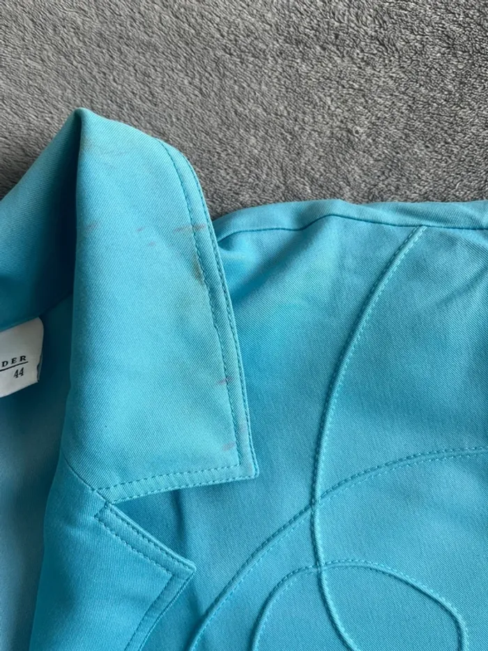 Chemise vintage satinée bleu ciel – T.44 – Frankenwälder Collection - photo numéro 4